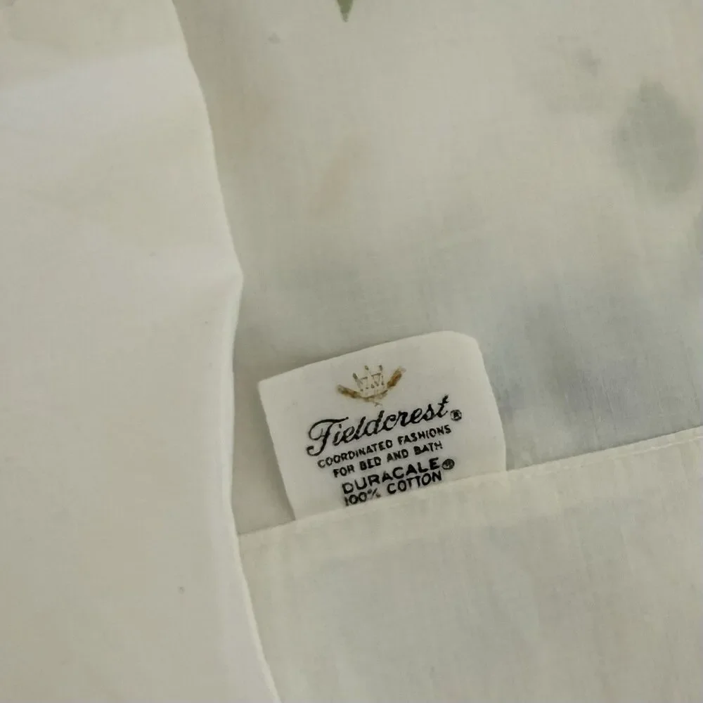 Vtg Fieldcrest Blue Floral King Pillowcases Cottagecore 100% Cotton USA READ